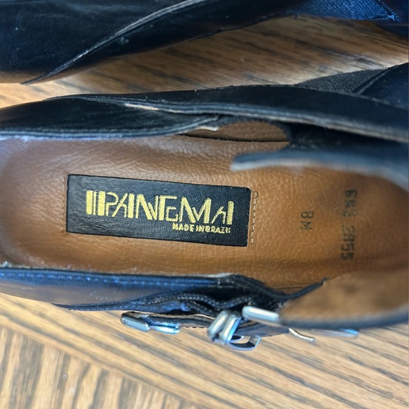 Ipanema Vintage Black Leather Low Heel Loafers with Buckle 1 1/2” Heel Size 8 - Picture 14 of 14